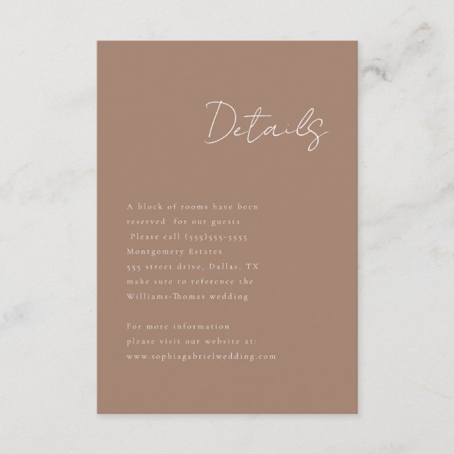 Minimale Skriptdetails-Abschlusskarte Begleitkarte (Vorderseite)