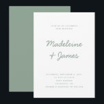 Minimale Skripte Einfache moderne Szene Grüne Hoch Einladung<br><div class="desc">Minimale Skripte Einfache moderne Seite Grünen Hochzeit Einladung Editable Vorlage</div>