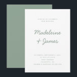 Minimale Skripte Einfache moderne Szene Grüne Hoch Einladung<br><div class="desc">Minimale Skripte Einfache moderne Seite Grünen Hochzeit Einladung Editable Vorlage</div>