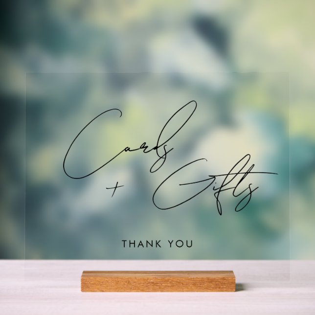 Minimale Skriptkarten + Geschenke, die schwarz hoc Acrylschild (Neutral)