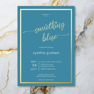 Minimale Something Blue Before I Do Bridal Shower Folieneinladung
