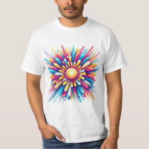 Minimale Sonnenstrahlen-Skizze T-Shirt – Strahlend
