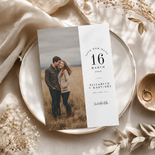 Minimale Split-Layout-Foto-Hochzeit - Save-the-Dat Save The Date