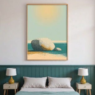Minimale Steinstrand-Wandkunst für Wohnzimmer-Deko Poster