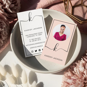 Minimale stilvolle Schrift Monogramm Rahmen Kreis  Visitenkarte