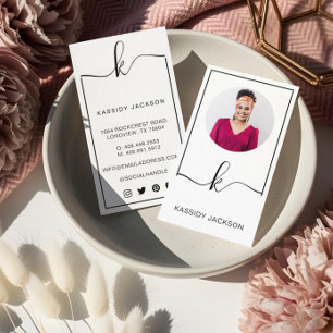 Minimale stilvolle Schriftmonogramm-Rahmen Kreis F Visitenkarte