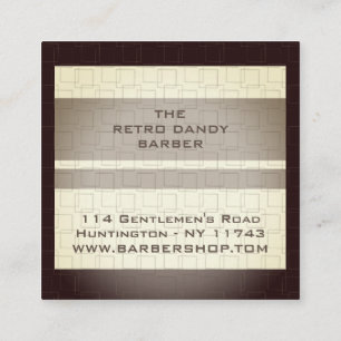Minimale Streifen braune Retro Chic Manly Barbersh Quadratische Visitenkarte