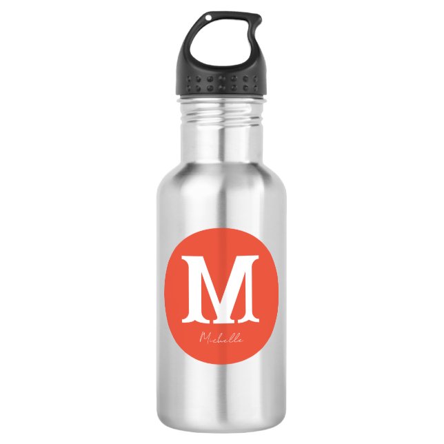 Minimale Sunset-Monogramm Edelstahlflasche (Vorderseite)
