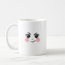 Minimale süße Anime-Gesichtstasse