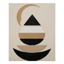 Minimale symbolische geometrische Kunst in warmen Poster