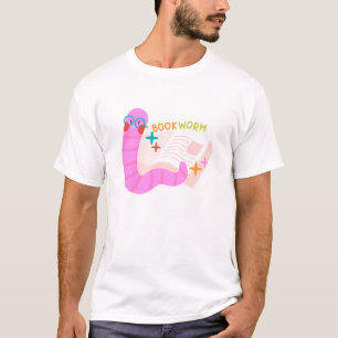Minimale T-Shirt für Bücherliebhaber   Bücherwurm