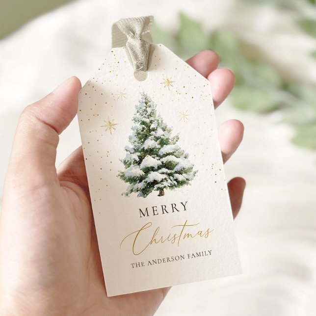 Minimale Tannenbaum-Weihnachtskarte Geschenkanhänger (Von Creator hochgeladen)