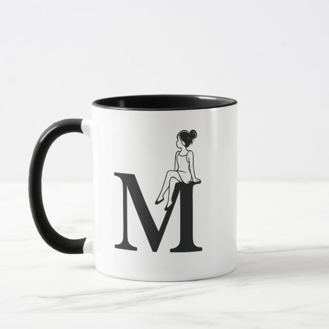 Minimale Tasse M mit eleganter Mädchenabbildung (Links)