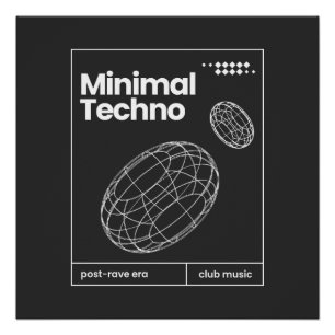 Minimale Techno-Musik Sphären Design Poster
