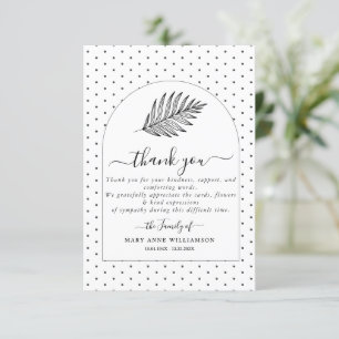 Minimale Text Script Beerdigung Danke Karte