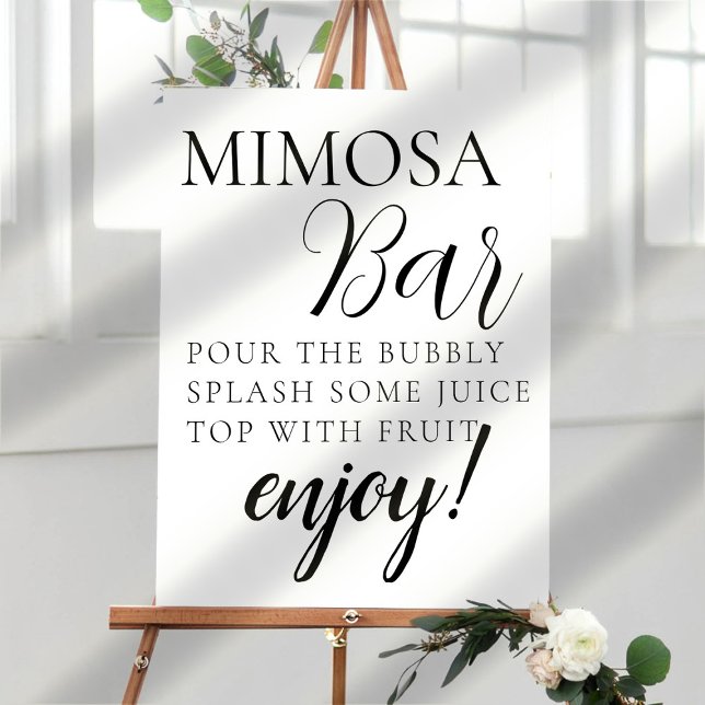 Minimale Textschrift Mimosa Bar Schild (Von Creator hochgeladen)
