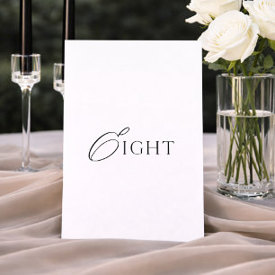 Minimale Tischnummer Acht für die Hochzeit