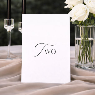 Minimale Tischnummer Zwei für die Hochzeit