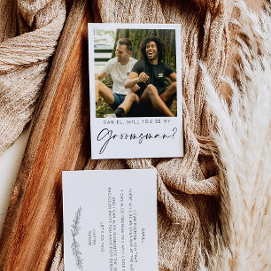 Minimale Trauzeugen-Anfragekarte mit Foto im schli Postkarte