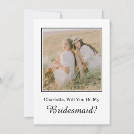 Minimale Trauzeugin-Karte mit Foto Karte