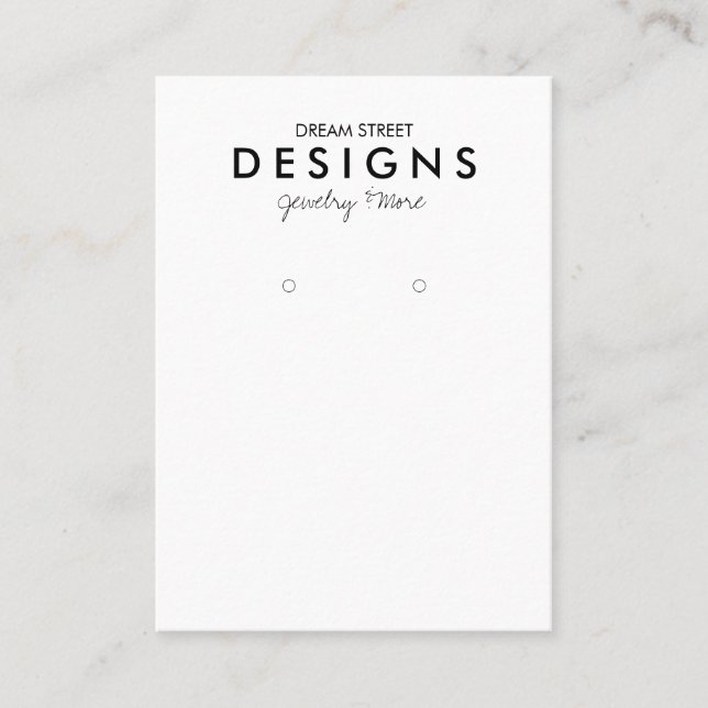 Minimale trendy Instagram Earring Display Card Visitenkarte (Vorderseite)