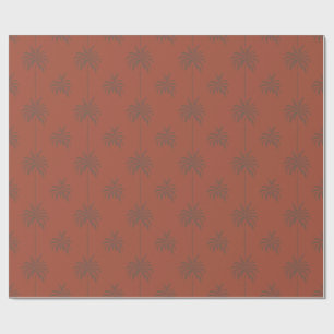 Minimale tropische Palme Baum Muster Terrakotta Geschenkpapier