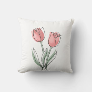 Minimale Tulpen Blumen Kissenhülle, Wohndekoration Kissen