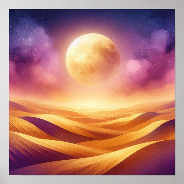 Minimale Twilight-Wüstenposter-Kunst Poster (Vorne)