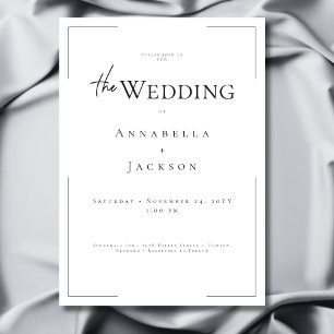 Minimale Typografie Black & White Wedding Einladung