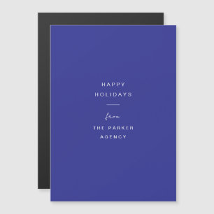 Minimale Typografie   Blaue Unternehmens-Weihnacht Magnetkarte