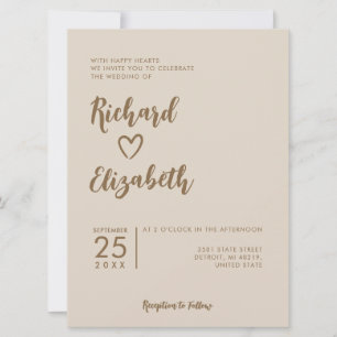 Minimale Typografie Clean Moderne Hochzeit Einladung