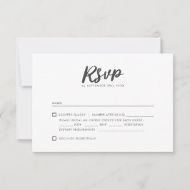 Minimale Typografie Clean Moderne Hochzeit RSVP Karte