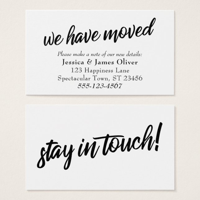 Minimale Typografie-Einsteckkarte "Wir haben uns b (Vorne & Hinten)
