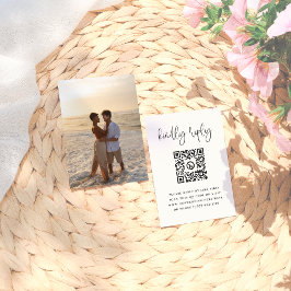 Minimale Typografie Foto QR Code Hochzeit RSVP Begleitkarte