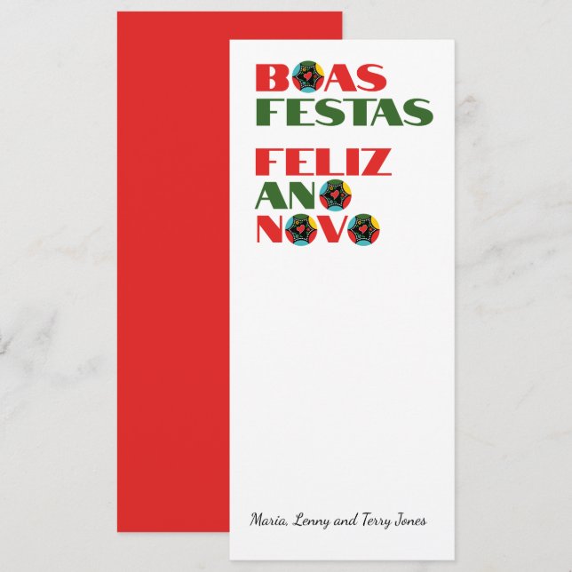 Minimale Typografie Portugiesische Weihnachtsgrüße (Vorne/Hinten)