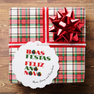 Minimale Typografie Portugiesische Weihnachtsgrüße Ornament Karte