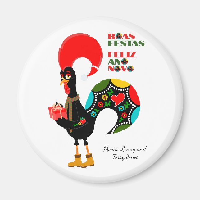 Minimale Typografie Weihnachten Portugiesische Grü Magnet (Vorne)