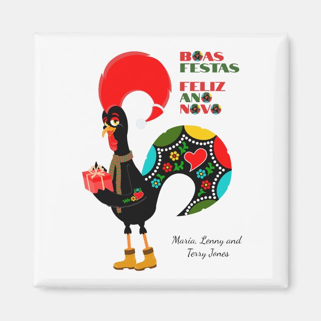 Minimale Typografie Weihnachten Portugiesische Grü Magnet (Vorne)