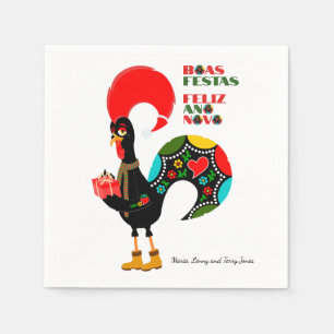 Minimale Typografie Weihnachten Portugiesische Grü Serviette
