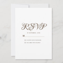 Minimale Typografie White Wedding RSVP Karte
