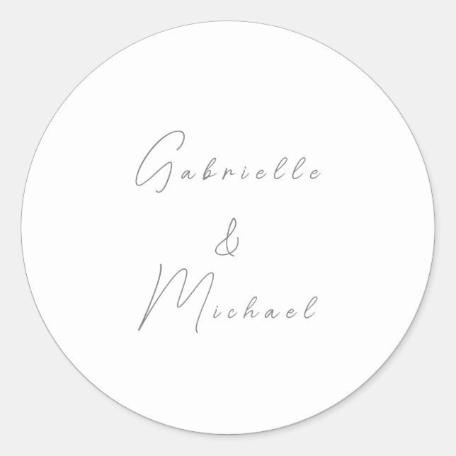 Minimale Typografie Zeitlos Elegante Kirsche Rot Runder Aufkleber (Vorderseite)