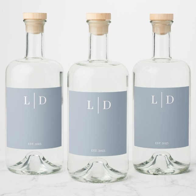 Minimale und einfache Personalisierte Hochzeit Alkoholflaschenetikett (Flaschen)