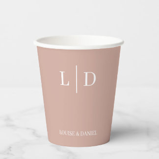 Minimale und einfache Personalisierte Hochzeit Pappbecher