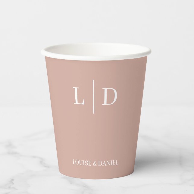 Minimale und einfache Personalisierte Hochzeit Pappbecher (Vorderseite)
