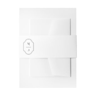Minimale und elegante Schwarz-Weiß-Monogramm-Hochz Einladungsbanderole