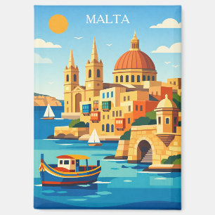 Minimale und farbenfrohe Malta Vintage-Kunst druck Magnet