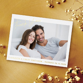 Minimale und moderne Script Custom Wedding Vielen Folien Feiertagspostkarte