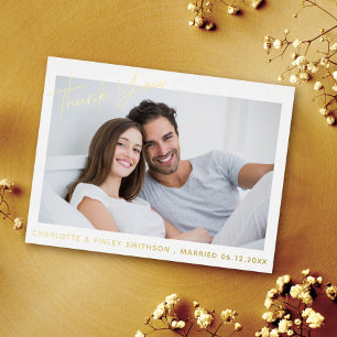 Minimale und moderne Script Custom Wedding Vielen  Folien Feiertagspostkarte