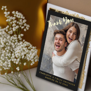 Minimale und moderne Script Custom Wedding Vielen  Folien Feiertagspostkarte