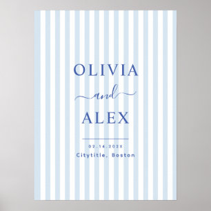 Minimale und schicke blaue französische personalis poster
